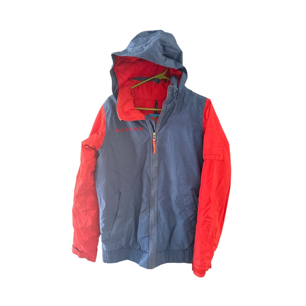 Burton Dryride Kids XL Snowboard Jacket Blue Red Colorblock Insulated Hooded